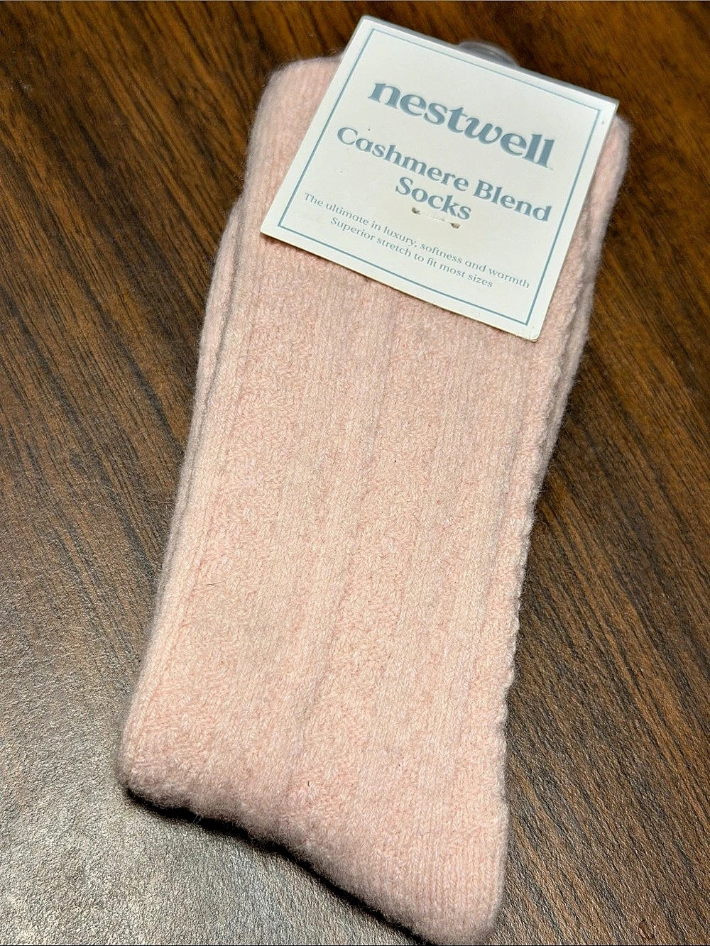Nestwell Cashmere Blend Socks Pink peony 21130 NWT